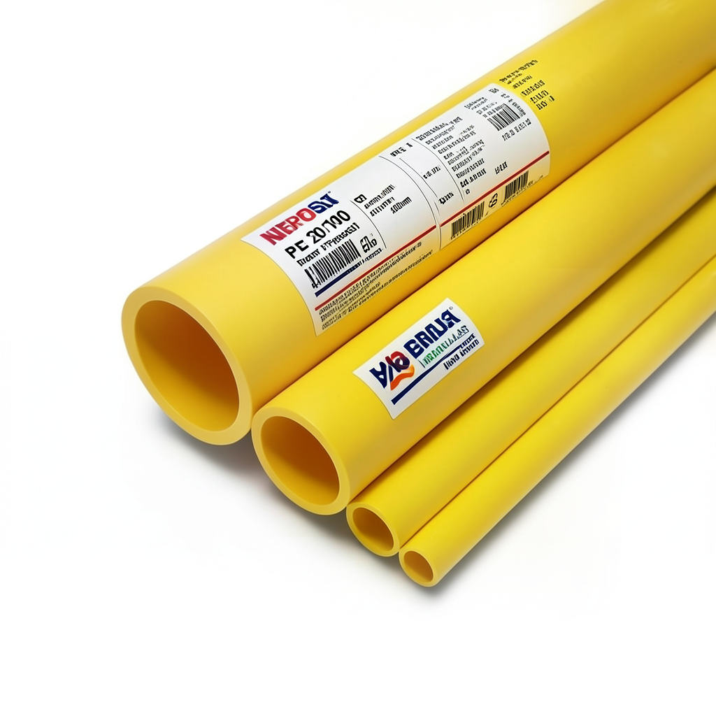 مواسير HDPE PE 100 ضغط 20 بار قطر 400 مم سمك 44.7 مم لون أصفر | نيبروبلاست