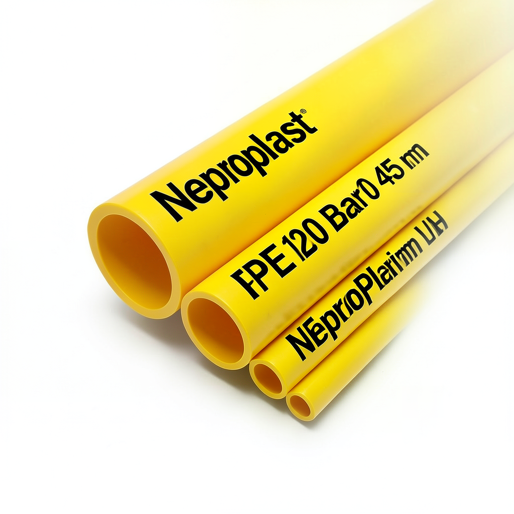 Neproplast HDPE Pipes PE 100 20 Bar Pressure 450 mm OD 50.3 mm Thickness Yellow | NEPROPLAST