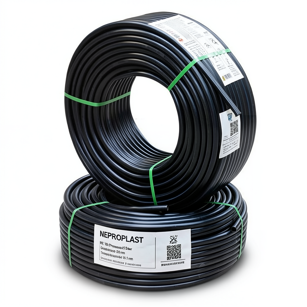 HDPE Pipes PE 100 Pressure 20 Bar Outside Diameter 90 mm Thickness 10.1 mm Black | NEPROPLAST