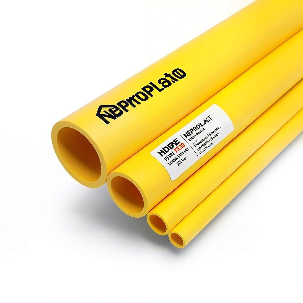 مواسير HDPE نيبروبلاست PE 100 ضغط 20 بار قطر خارجي 315 مم سمك 35.2 مم لون أصفر | نيبروبلاست