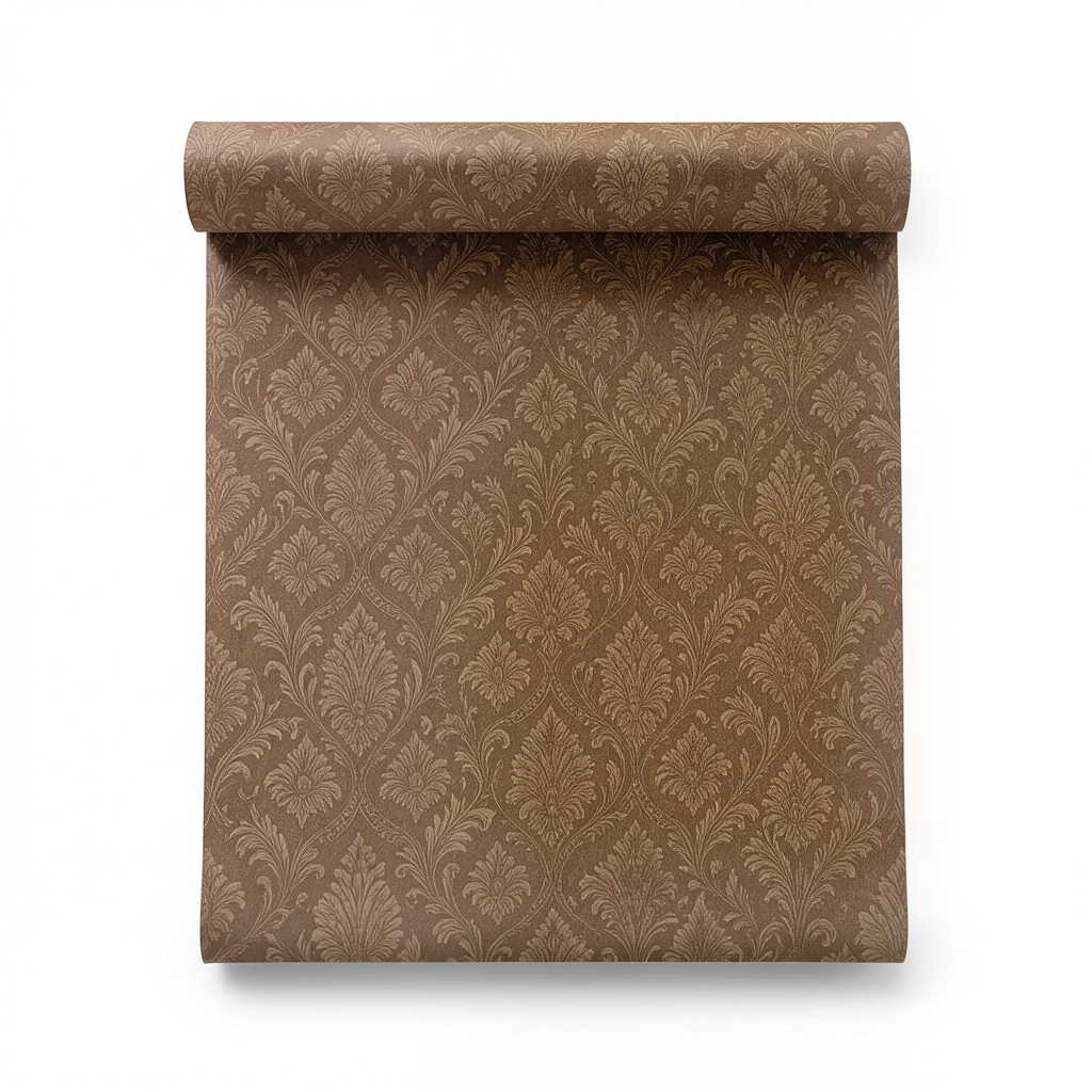 Wallpaper Patterned Design Size 10m×0.53m Brown Color, Model 422337