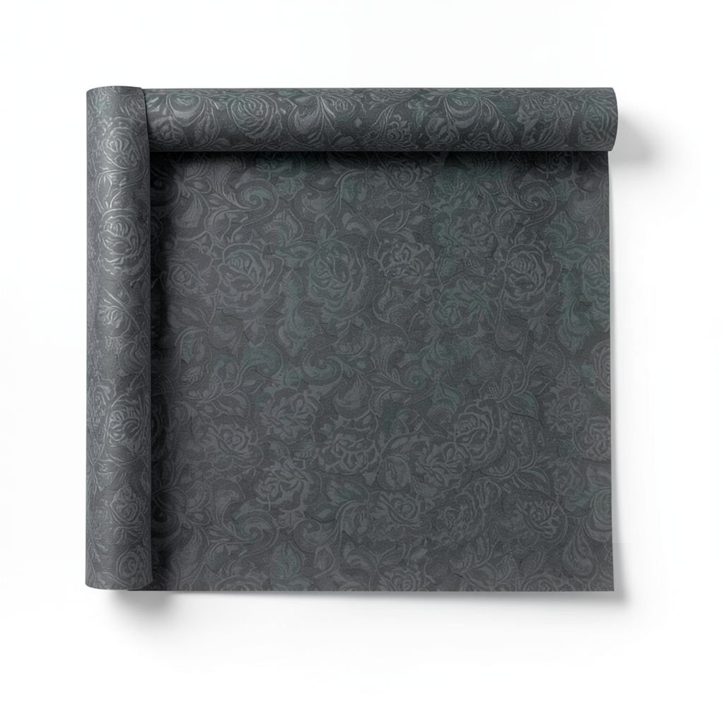 Patterned Wallpaper 10 m x 0.70 m Dark Gray, Model 14040
