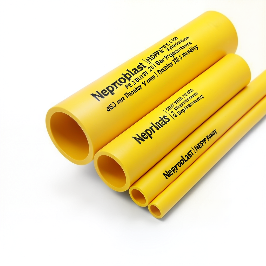 Neproplast HDPE Pipes PE 100 20 Bar Pressure 450 mm OD 50.3 mm Thickness Yellow | NEPROPLAST