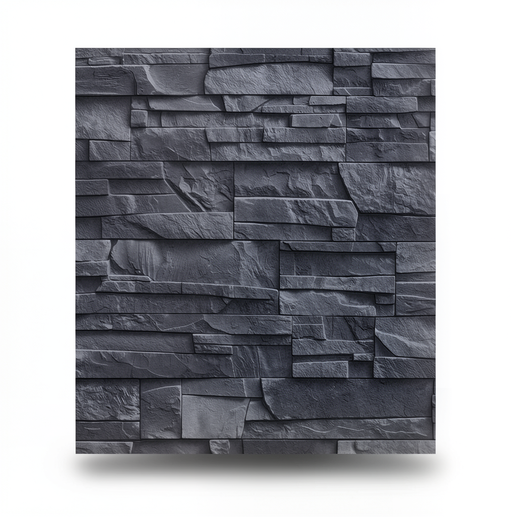 German Stone Wall Covering 10m x 0.53m Dark Gray, Model 475036