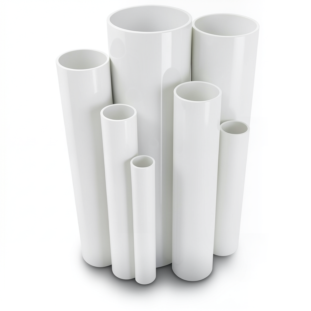 مواسير UPVC ضغط 21.7 بار مقاس ½ إنش سمك 1.57 مم لون أبيض
