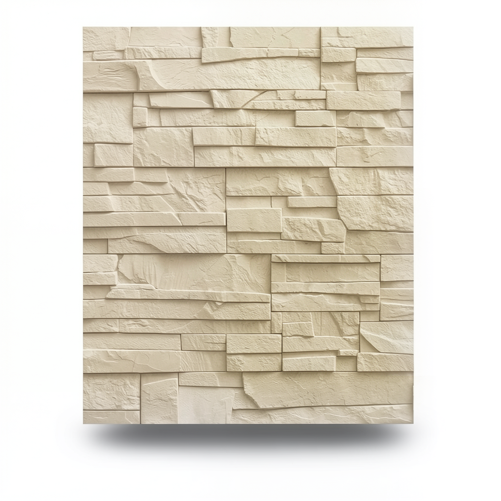 Stone Wall Decoration 10m x 0.53m Beige Color, Model 475043