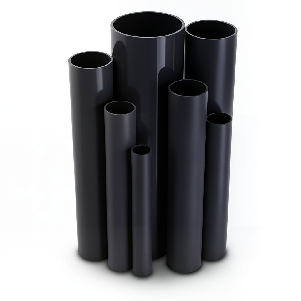 مواسير UPVC مقاس ¾ إنش ضغط اسمي 21.7 بار سمك 1.98 مم لون أسود