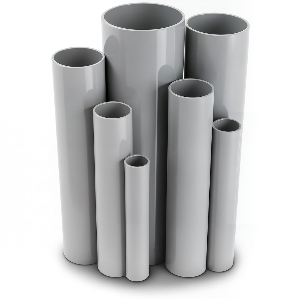 UPVC Pipes Nominal Pressure 21.7 Bar Size 1 inch Thickness 2.46 mm Gray