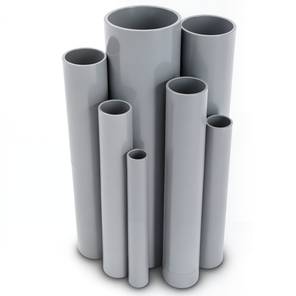 مواسير UPVC مقاس ¾ إنش ضغط 21.7 بار سمك 1.98 مم لون رمادي