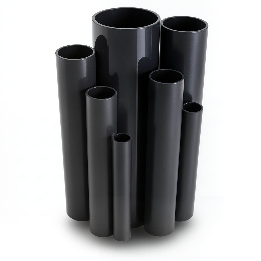 UPVC Pipes Nominal Pressure 21.7 Bar Size 1 inch Thickness 2.46 mm Black