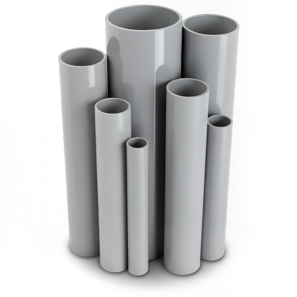 مواسير UPVC ضغط 21.7 بار مقاس ¼ 1 إنش سمك 3.12 مم لون رمادي