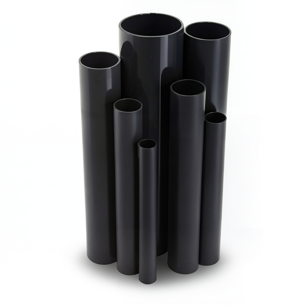 مواسير UPVC مقاس ¼ 1 إنش سمك 3.12 مم ضغط 21.7 بار لون أسود