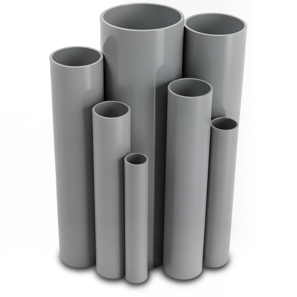 UPVC Pipes Nominal Pressure 21.7 Bar Size 1 ½ inch Thickness 3.58 mm Gray