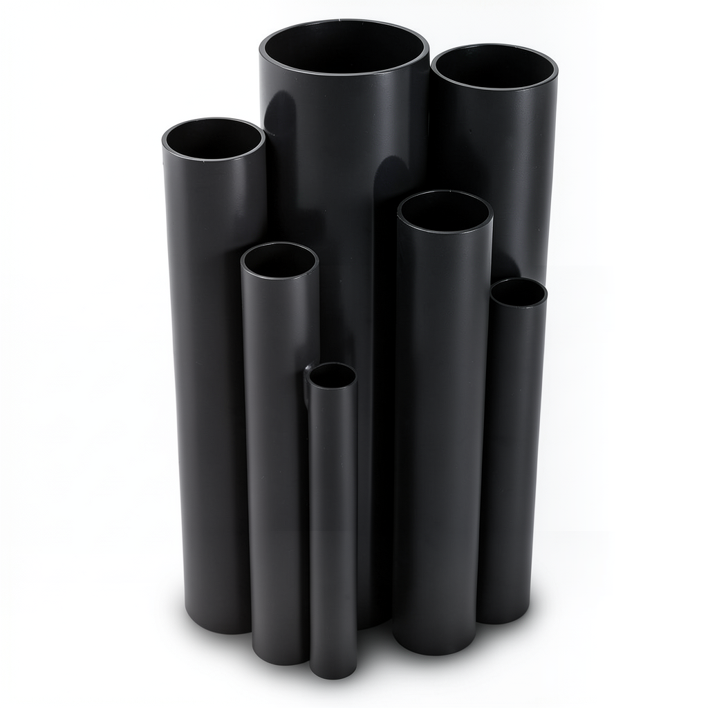مواسير UPVC مقاس ½ إنش سمك 1.57 مم ضغط 21.7 بار لون أسود
