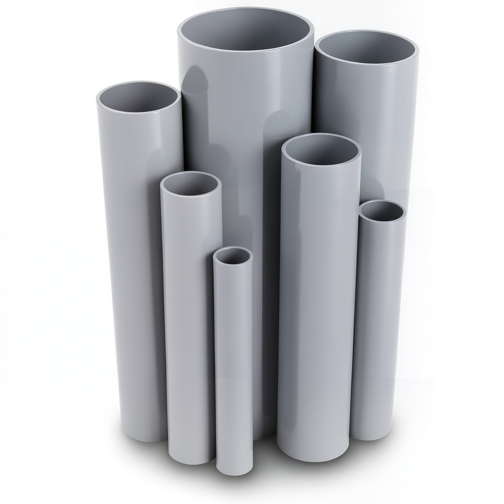 مواسير UPVC مقاس ¾ إنش ضغط 21.7 بار سمك 1.98 مم لون رمادي