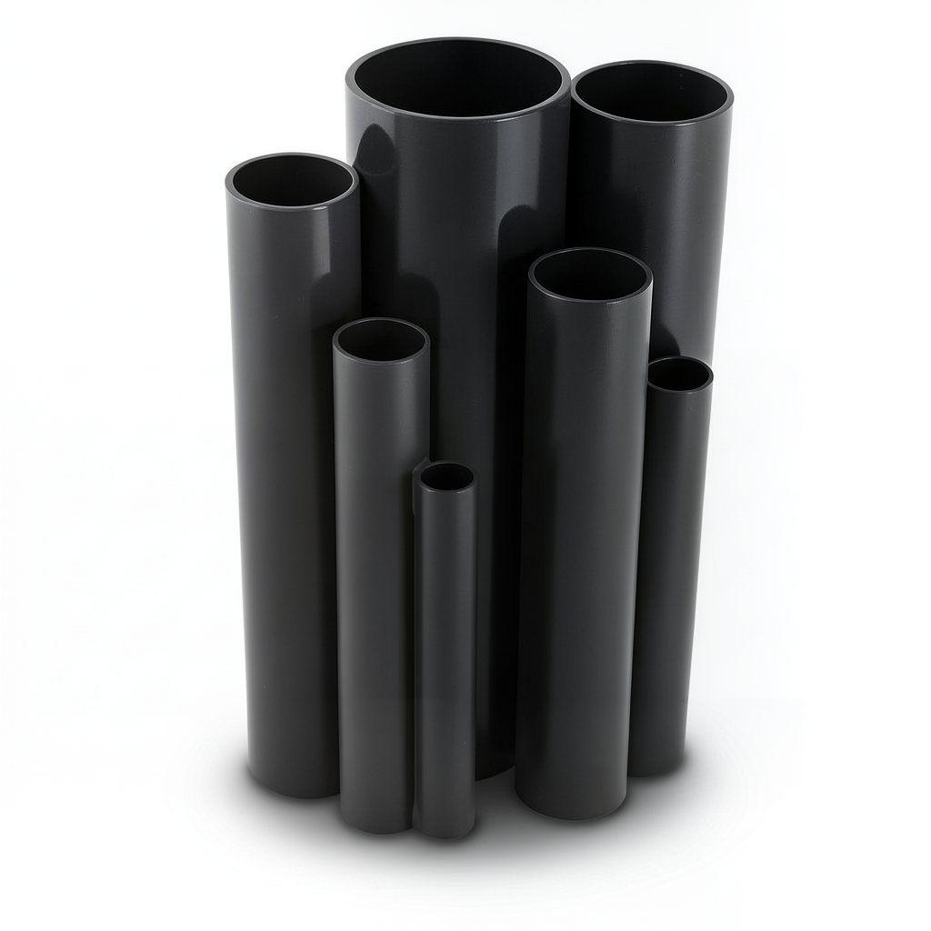 مواسير UPVC مقاس ¾ إنش ضغط اسمي 21.7 بار سمك 1.98 مم لون أسود