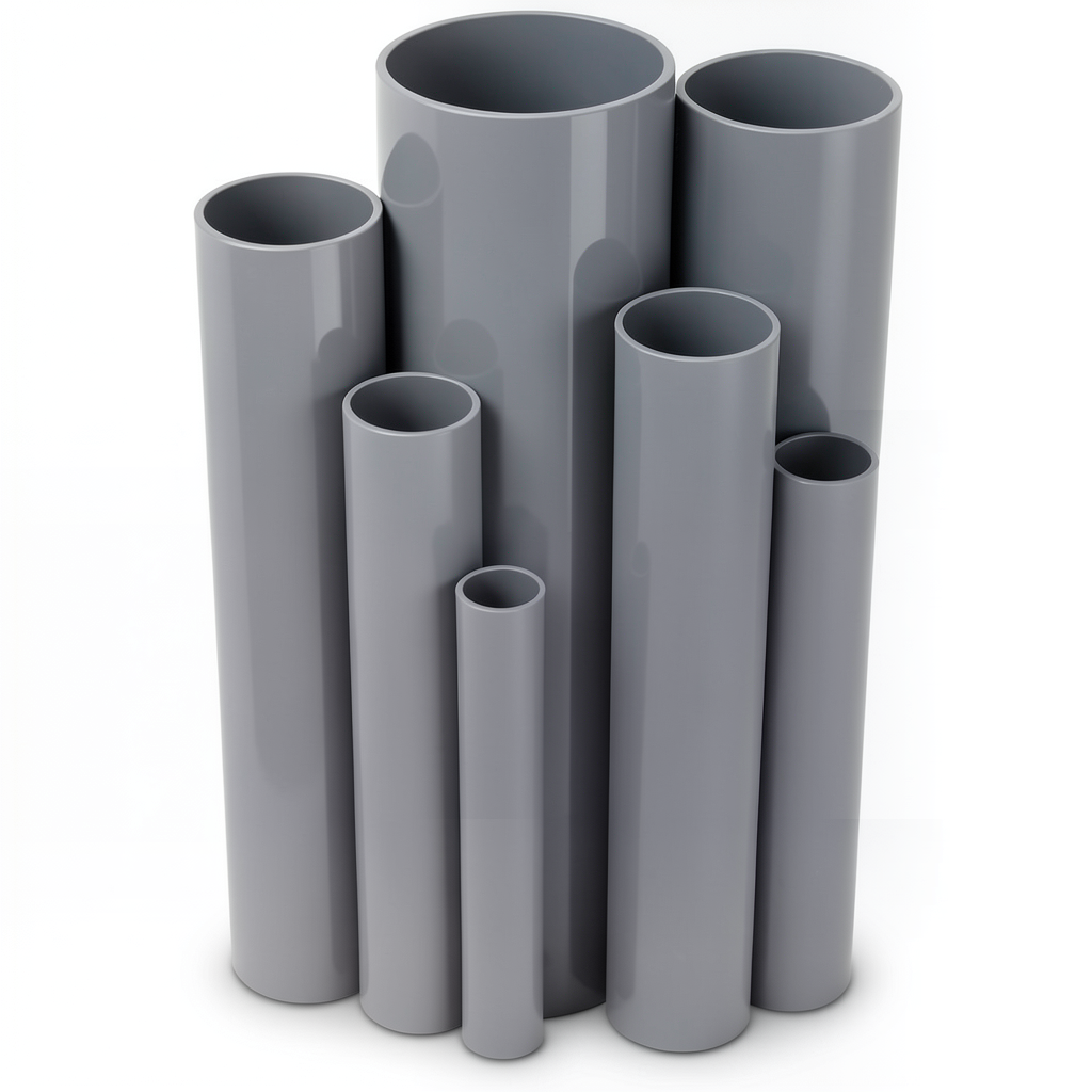 UPVC Pipes Nominal Pressure 21.7 Bar Size 1 inch Thickness 2.46 mm Gray