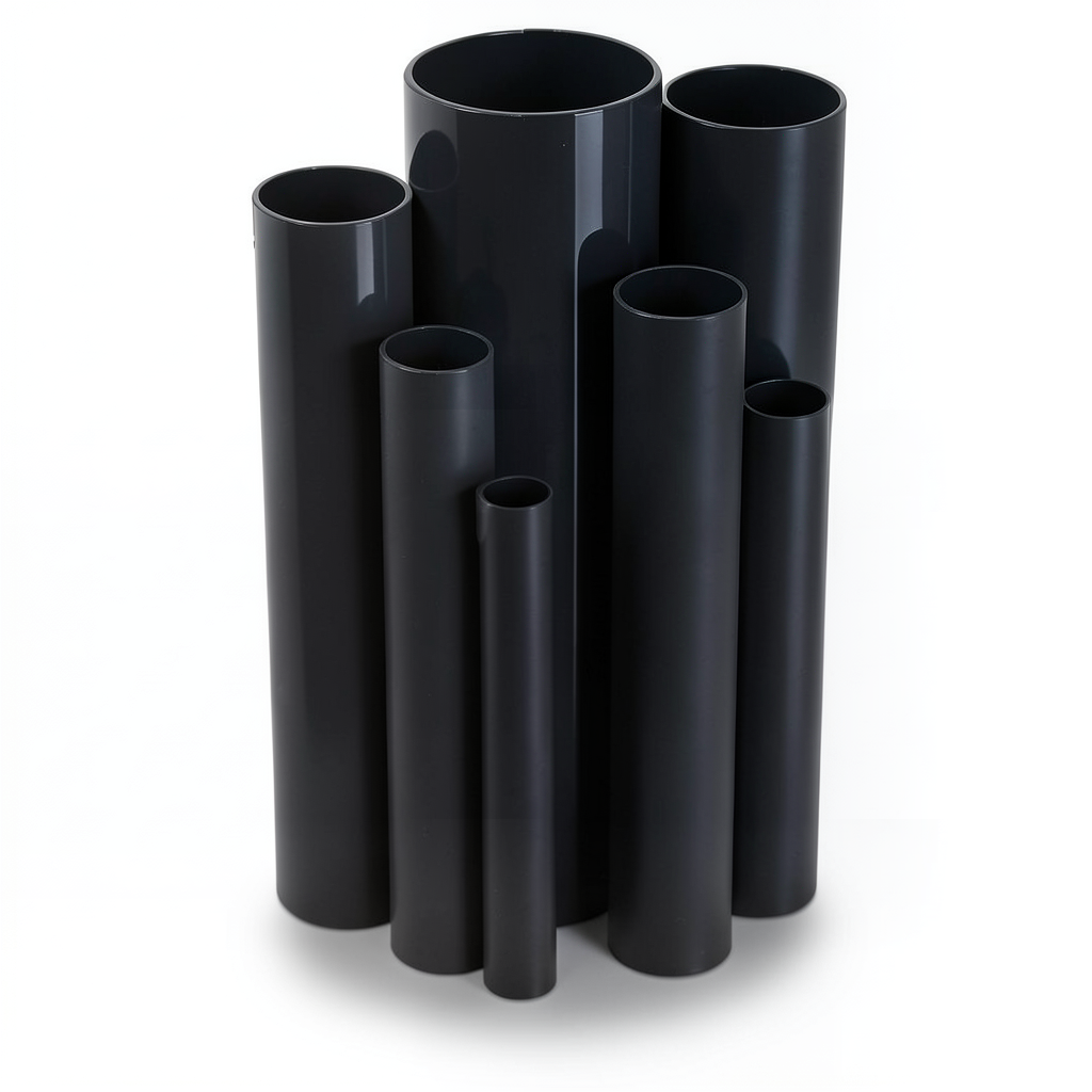 مواسير UPVC مقاس ¼ 1 إنش سمك 3.12 مم ضغط 21.7 بار لون أسود