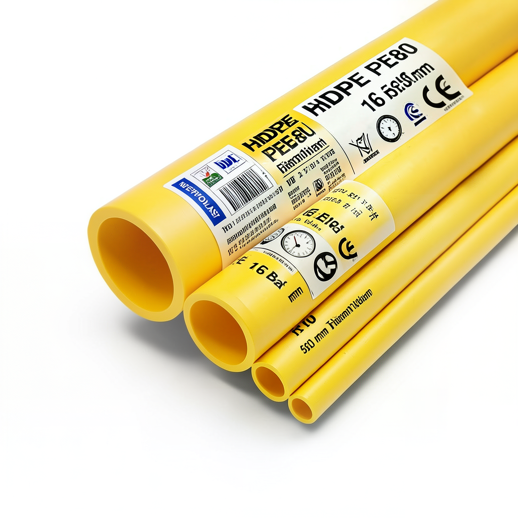 HDPE Pipes PE 80 16 Bar 560 mm Diameter 62.5 mm Thickness Yellow | NEPROPLAST