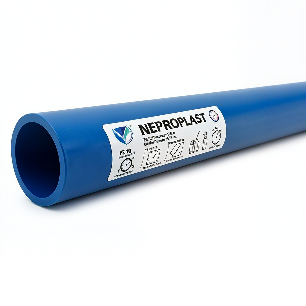 HDPE Pipes PE 100 Nominal Pressure 20 Bar Outside Diameter 355 mm Thickness 39.7 mm Blue | NEPROPLAST