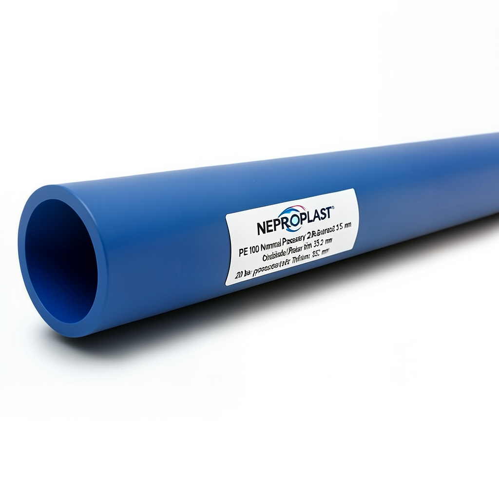 أنابيب HDPE PE 100 ضغط 20 بار قطر خارجي 315 مم سمك 35.2 مم لون أزرق | نيبروبلاست