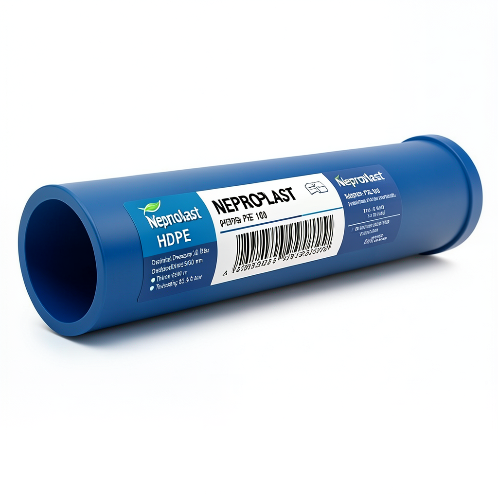 Neproplast HDPE Pipes PE 100 Nominal Pressure 20 Bar Outside Diameter 560 mm Thickness 62.5 mm Blue | NEPROPLAST