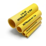 مواسير HDPE بولي إيثيلين عالي الكثافة PE 80 ضغط 16 بار قطر 400 مم سمك 44.7 مم أصفر | نيبروبلاست