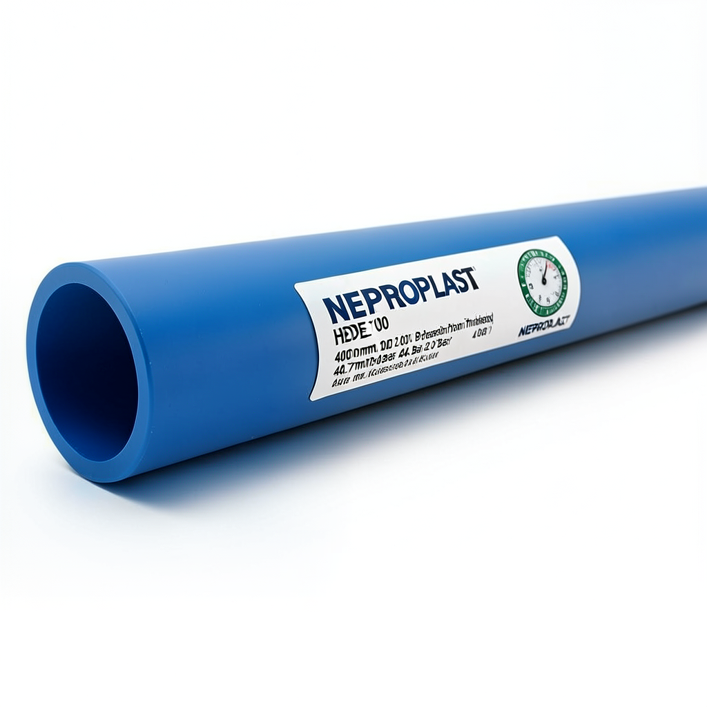 أنابيب HDPE PE 100 ضغط 20 بار قطر 400 مم سمك 44.7 مم لون أزرق | نيبروبلاست