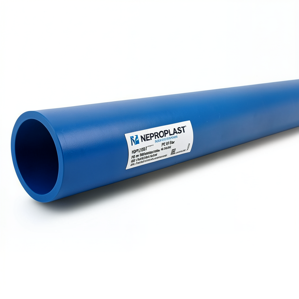 أنابيب HDPE PE 80 ضغط 16 بار قطر 400 مم سمك 44.7 مم لون أزرق | نيبروبلاست