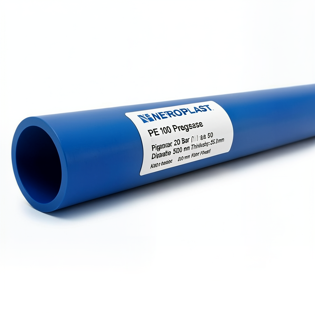 HDPE Pipes PE 100 Pressure 20 Bar Diameter 500 mm Thickness 55.8 mm Blue | NEPROPLAST