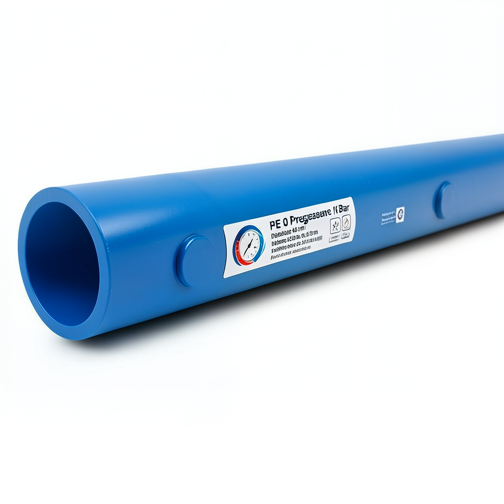 أنابيب HDPE بولي إيثيلين عالي الكثافة PE 80 ضغط 16 بار قطر 450 مم سمك 50.3 مم أزرق | نيبروبلاست