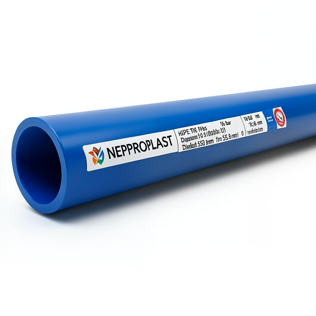 HDPE Pipes PE 80 Pressure 16 Bar Diameter 500 mm Thickness 55.8 mm Blue | NEPROPLAST