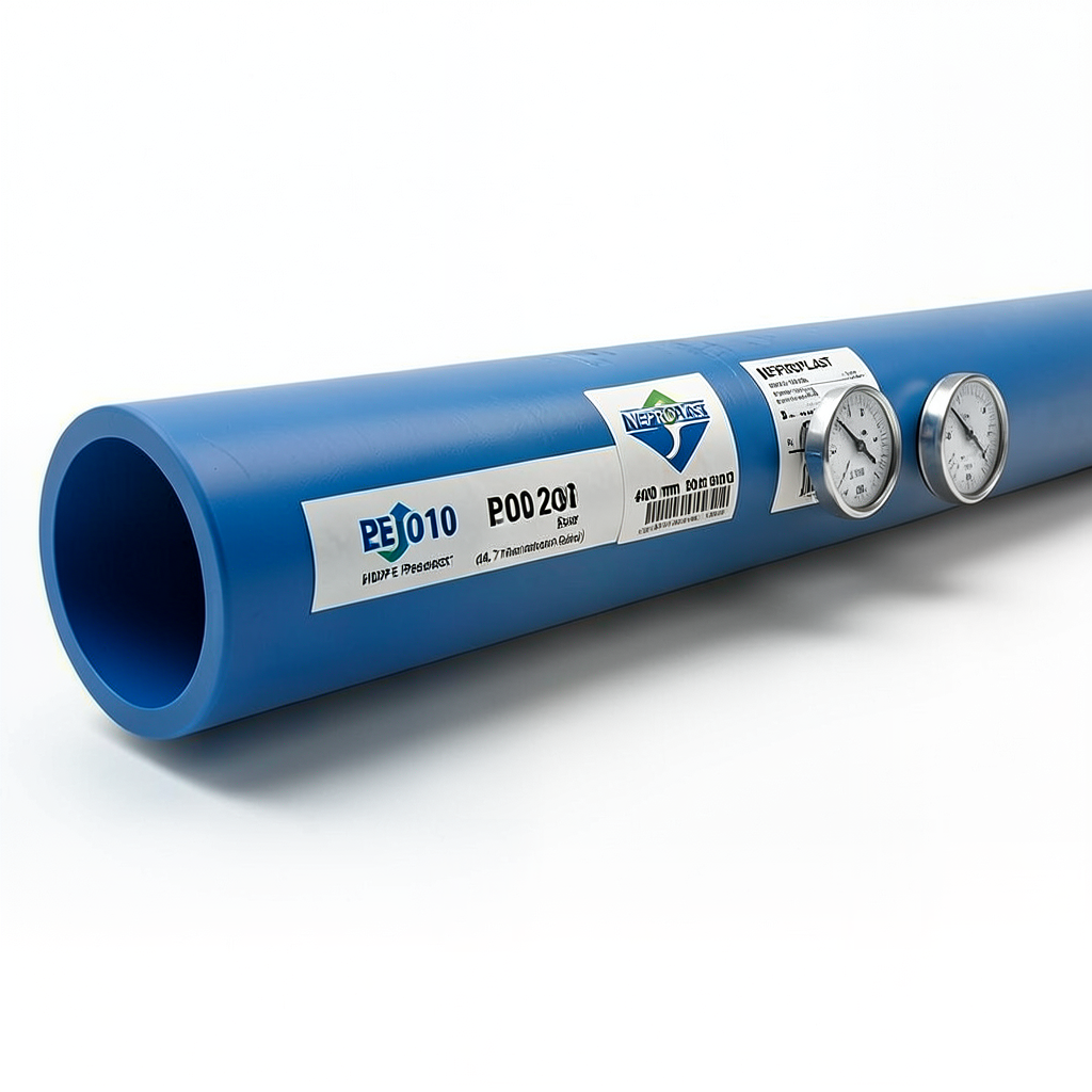 أنابيب HDPE PE 100 ضغط 20 بار قطر 400 مم سمك 44.7 مم لون أزرق | نيبروبلاست