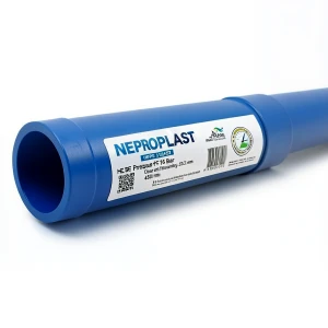 أنابيب HDPE بولي إيثيلين عالي الكثافة PE 80 ضغط 16 بار قطر 450 مم سمك 50.3 مم أزرق | نيبروبلاست