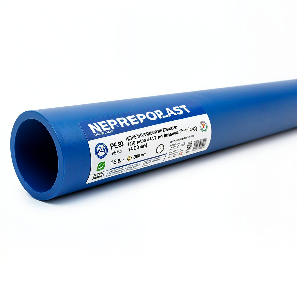 أنابيب HDPE PE 80 ضغط 16 بار قطر 400 مم سمك 44.7 مم لون أزرق | نيبروبلاست
