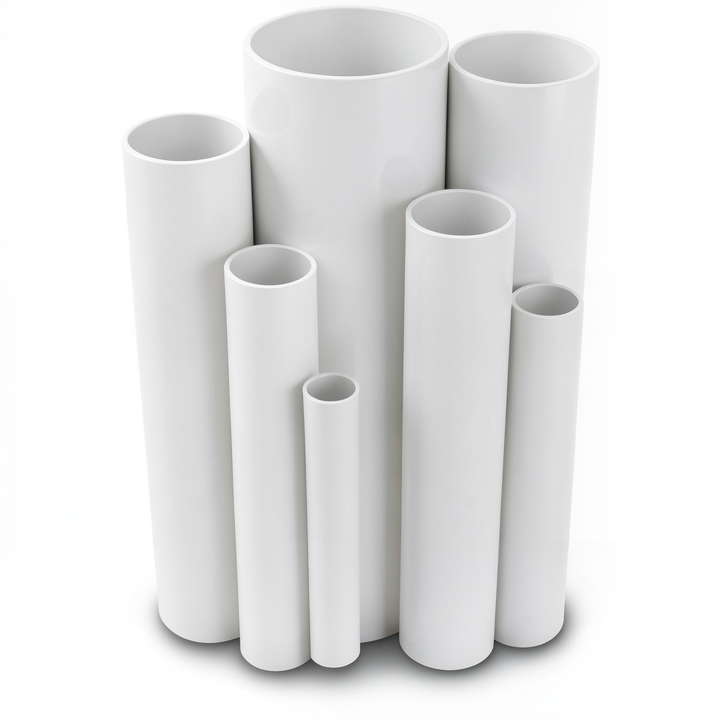 مواسير UPVC مقاس ¼ 1 إنش سمك 2.01 مم ضغط 13.8 بار لون أبيض
