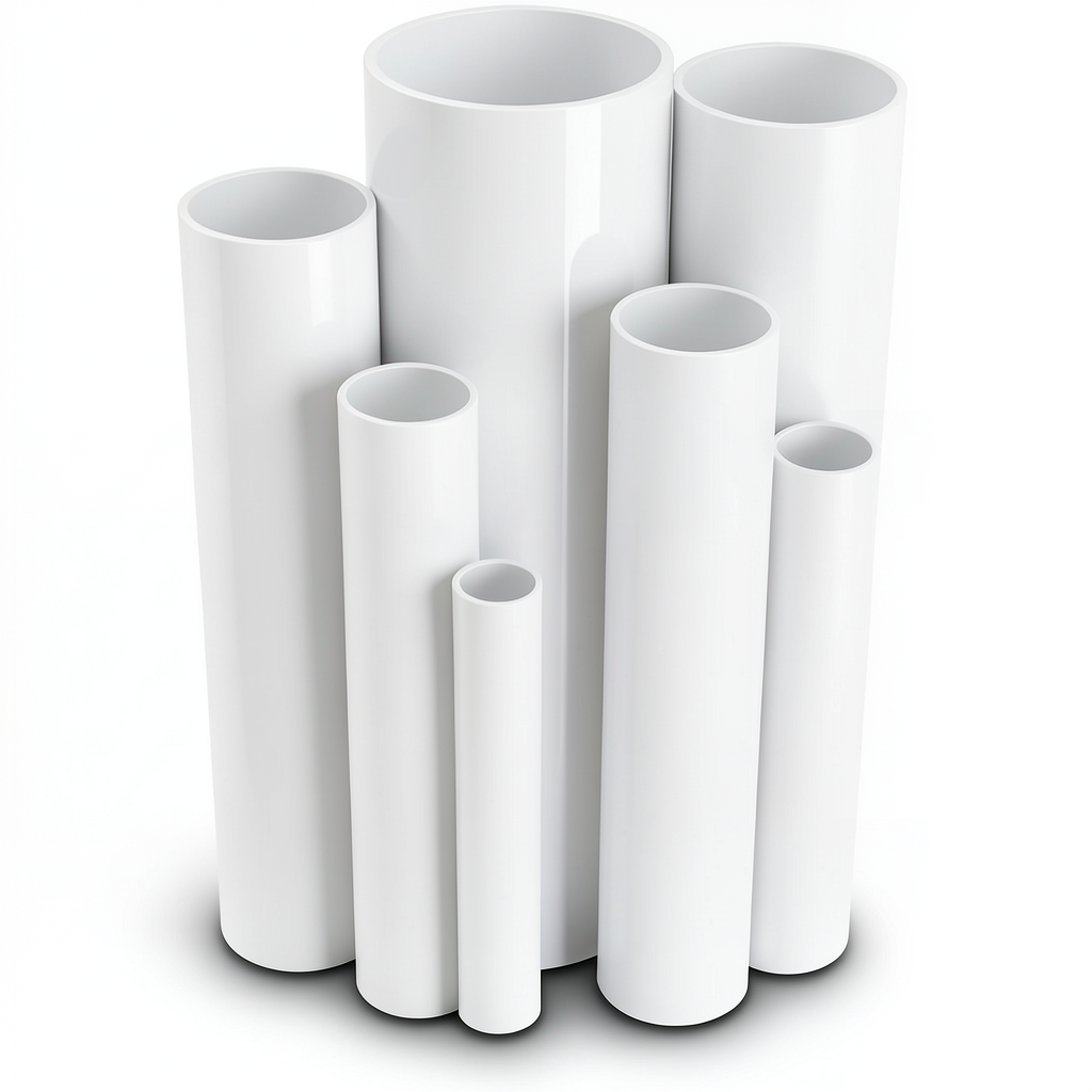 مواسير UPVC مقاس ¾ إنش ضغط اسمي 17.2 بار سمك 1.57 مم لون أبيض