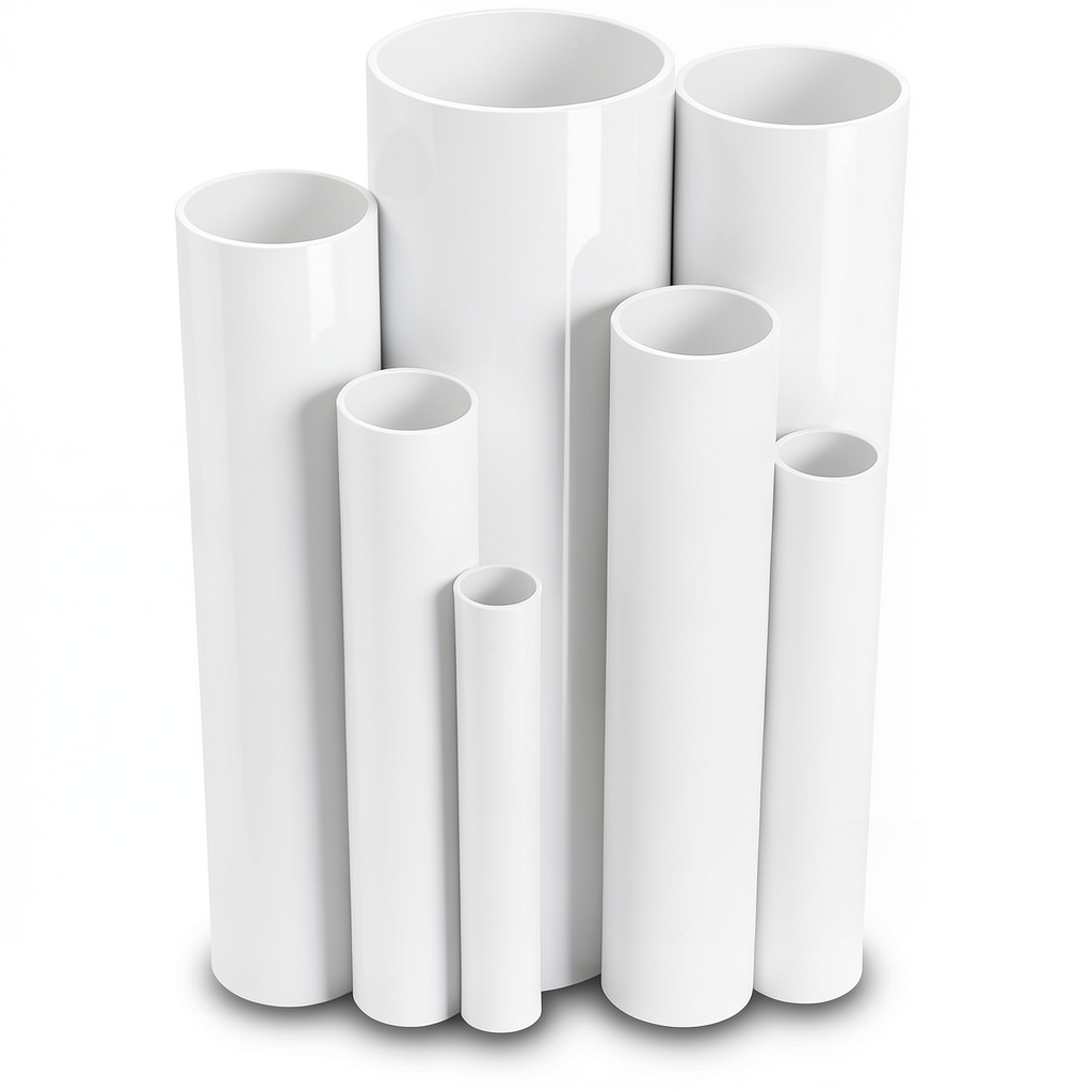 مواسير UPVC ضغط اسمي 17.2 بار مقاس ¼1 إنش سمك 2.49 مم لون أبيض