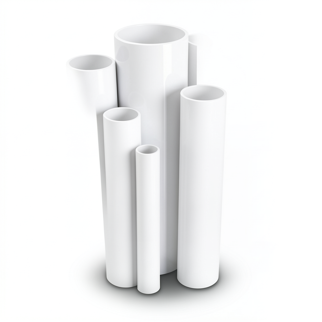 مواسير UPVC ضغط اسمي 11 بار مقاس 1 إنش سمك 1.52 مم لون أبيض