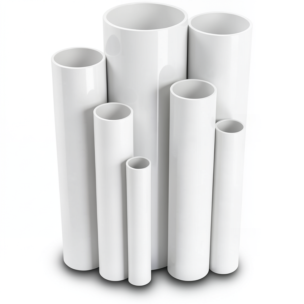 مواسير UPVC ضغط 11 بار مقاس ¼ 1 إنش سمك 1.63 مم لون أبيض