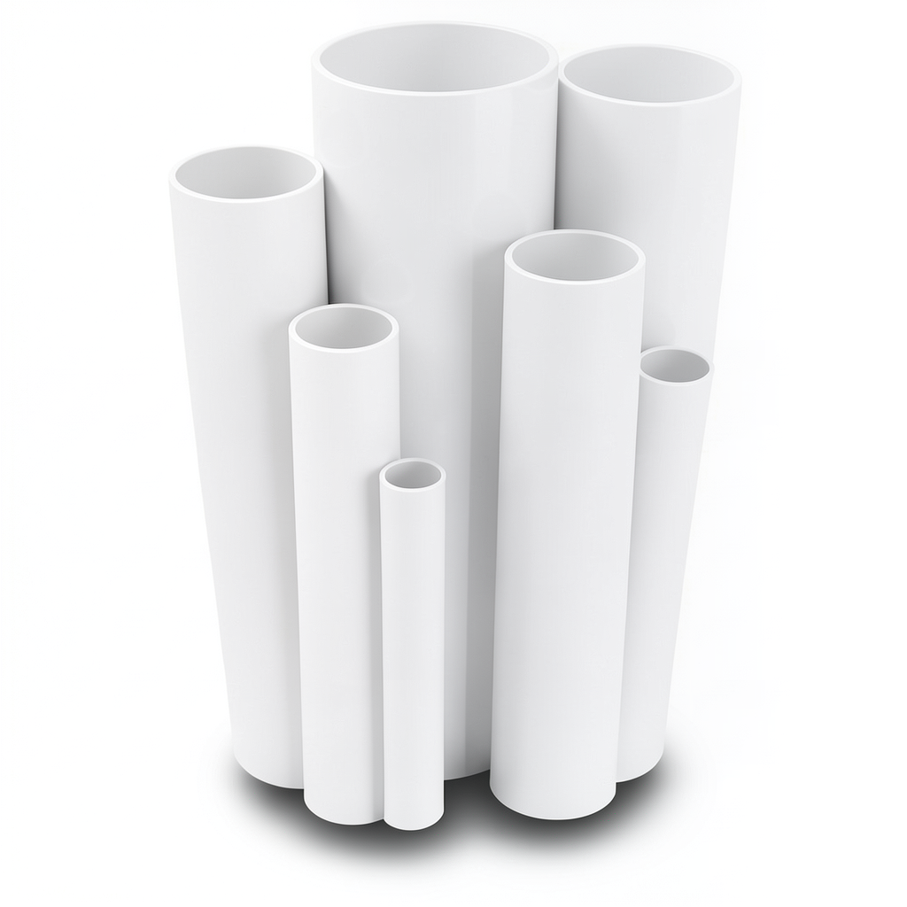 مواسير UPVC مقاس 1 إنش سمك 1.96 مم ضغط 17.2 بار لون أبيض