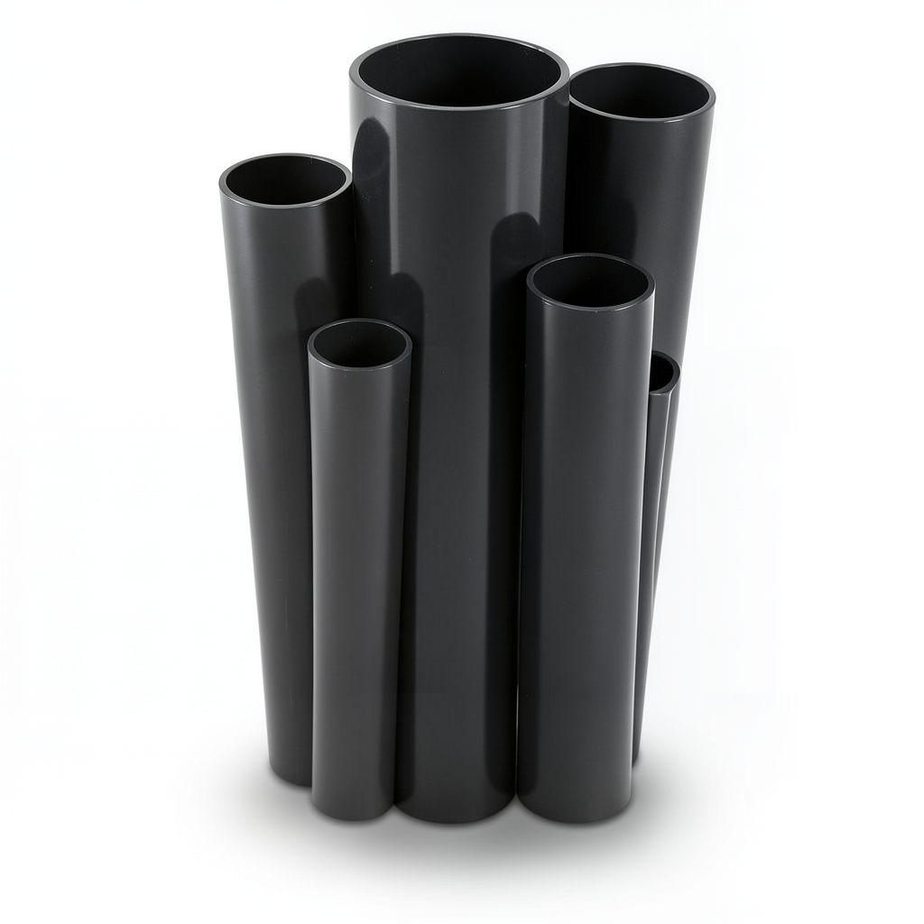 UPVC Pipes Nominal Pressure 8.6 Bar Size 1¼ inch Thickness 1.52 mm Black