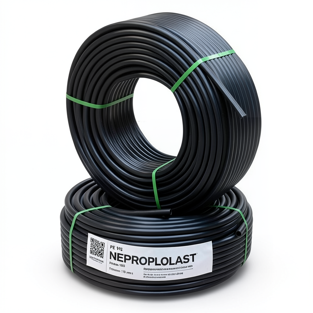 أنابيب HDPE PE 100 ضغط 16 بار قطر 110 مم سمك 10 مم لون أسود | نيبروبلاست