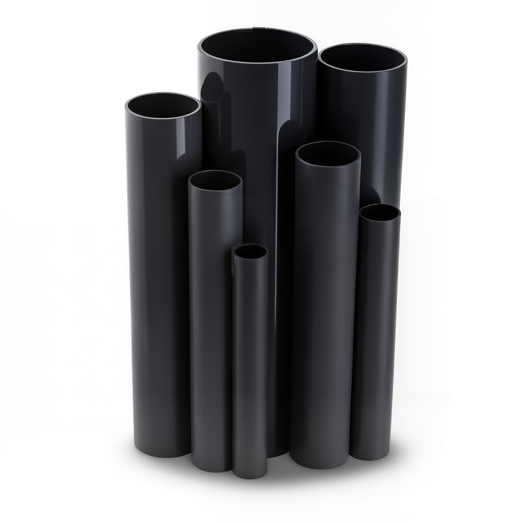 مواسير UPVC ضغط اسمي 11 بار مقاس ¼1 إنش سمك 1.63 مم لون أسود