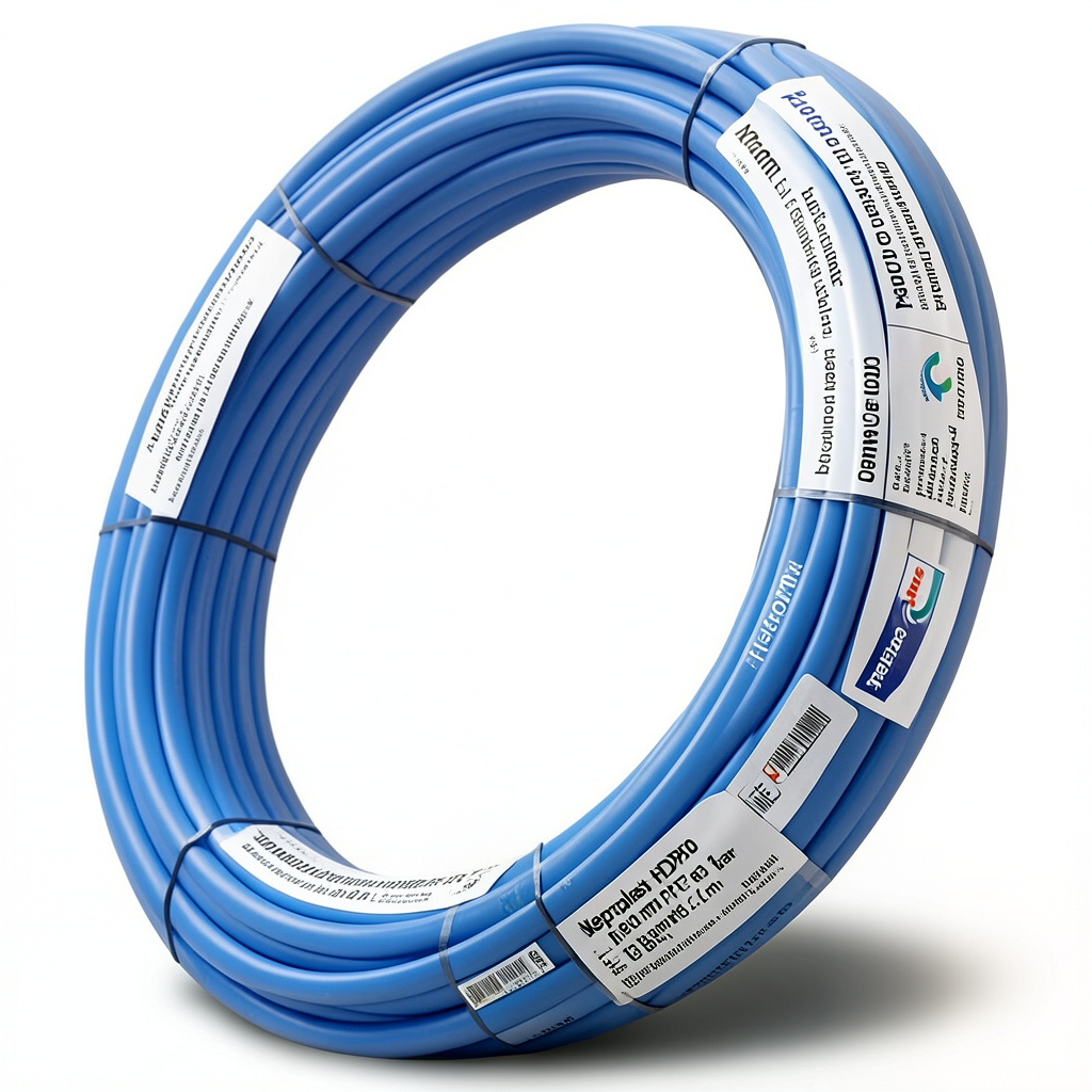 أنابيب HDPE نيبروبلاست PE 100 ضغط 16 بار قطر خارجي 40 مم سمك 3.7 مم لون أزرق | نيبروبلاست