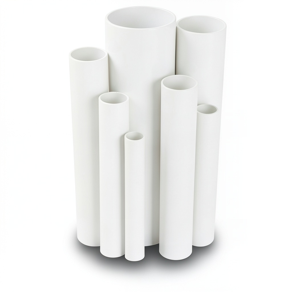مواسير UPVC مقاس ¼ 1 إنش سمك 2.01 مم ضغط 13.8 بار لون أبيض