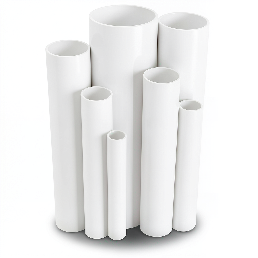مواسير UPVC ضغط اسمي 13.8 بار قطر خارجي 1½ إنش سمك 2.29 مم أبيض