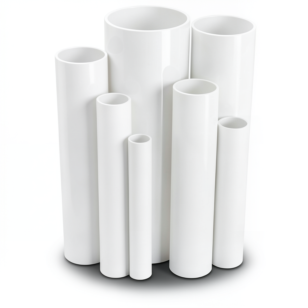 مواسير UPVC مقاس ¾ إنش ضغط اسمي 17.2 بار سمك 1.57 مم لون أبيض