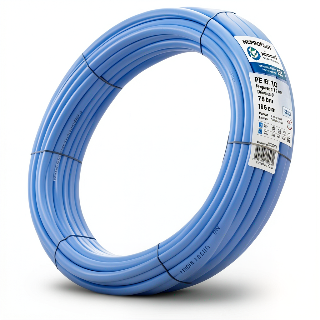 أنابيب HDPE PE 100 ضغط 16 بار قطر 75 مم سمك 6.8 مم لون أزرق | نيبروبلاست