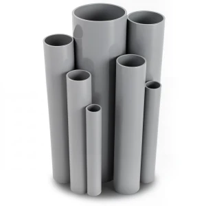 مواسير UPVC مقاس ¼ 1 إنش سمك 1.52 مم ضغط 8.6 بار لون رمادي
